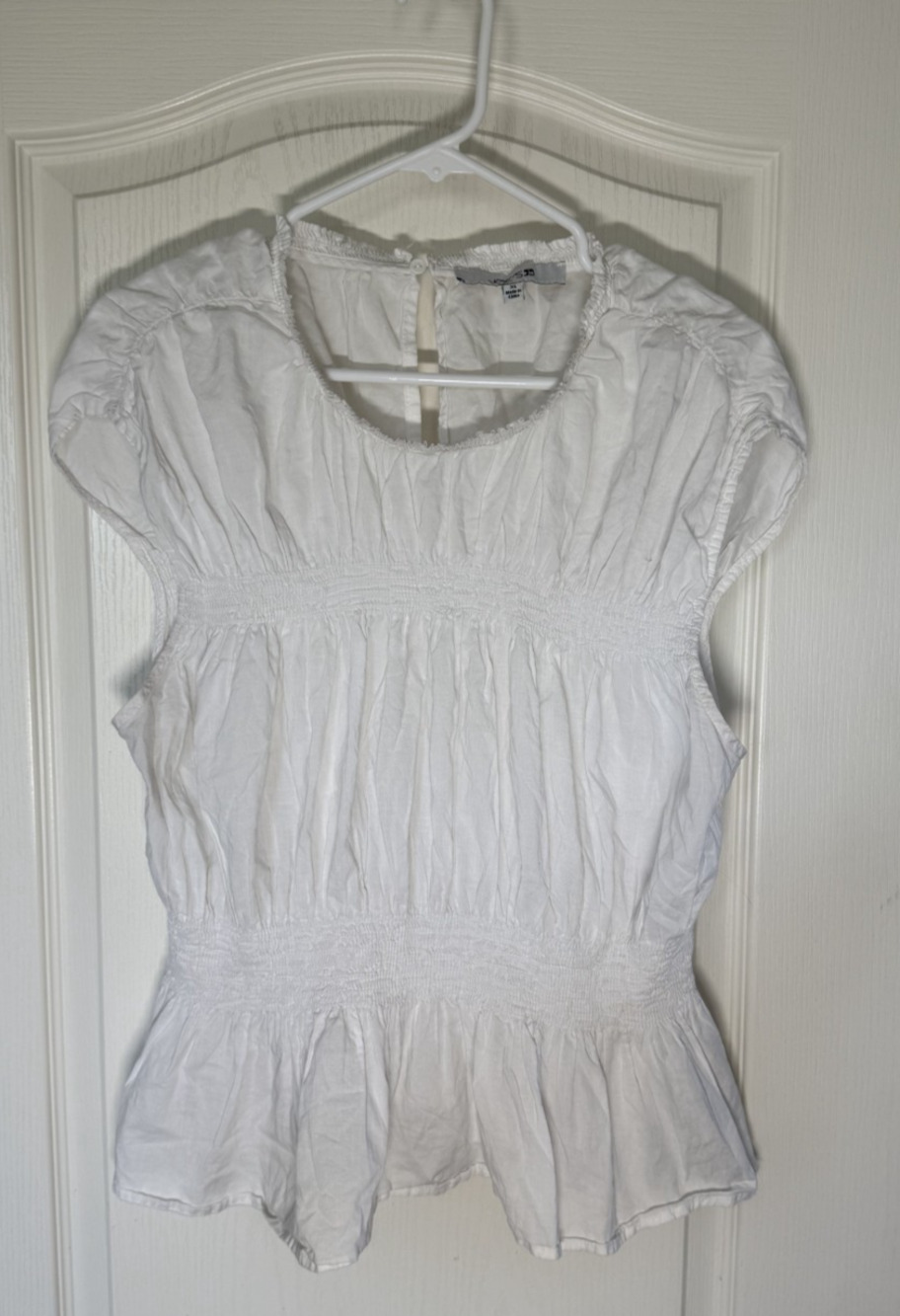 JOE'S JEANS VOILE PEPLUM WHITE SLEEVELESS TOP SIZE XL $178 - Picture 6 of 7